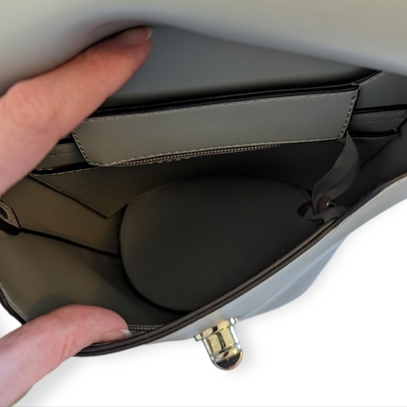 Expressions NYC vegan leather gray crossbody purse bag - Picture 5 of 5